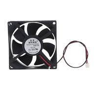 Ventilateur silencieux à roulement à manchon haute vitesse 8 cm pour 5 V 12 V 24 V 2 broches pour ventilateur d'échappement de refroidissement sans balais 3300 tr/min CPU Se refroidissement par