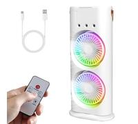 Ventilateur Silencieux Colonne Ventilateur Tour, Climatiseur Portable 600ml, Refroidisseur d'air, Humidificateur, 3 Vitesses, 7 Colorée, 120° Oscillation,pour Chambre de Bureau de Cuisine (Blanc)