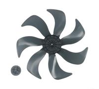 Ventilateur silencieux de rechange pour ventilateurs de table de 35,6 cm, hélice en plastique avec couvercle d'écrou 7, 9, 15 feuilles - Arbre rond - Noir transparent (7-)