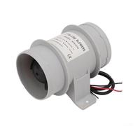 Ventilateur silencieux en ligne de 3" 12 V pour circulation d'air marine, yacht et cabine de bateau - Boîtier en ABS, 145 CFM, arbre scellé, design compact 130,5 x 128,5 x 95 mm