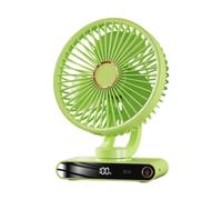 Ventilateur Silencieux USB, 5 Vitesses, Écran LED, Ventilateur de Table, Portable Ventilateur de Refroidissement avec Des Vitesses Réglables Et Une Veilleuse, pour La Chambre, Bureau, Maison, Vert