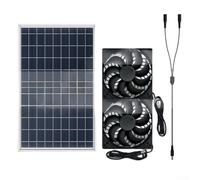 Ventilateur solaire 10 W pour serres et camping-cars, solution de flux d'air légère et écologique (double ventilateur)