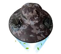 Ventilateur Solaire C-A-P, Avec Un Design De Confort Amélioré, 48 X 56 Cm, Chapeau De Ventilateur À Énergie Solaire, Chapeau De Soleil À Large Bord, Système De Refroidissement Avancé, Pour L'été, Le J