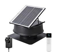 Ventilateur Solaire de Toit 35W avec Panneau - Extracteur d‘Air pour Combles & Serre avec Fonction Anti-Gel, 2100 m³/h, Inclut Télécommande & Adaptateur Secteur
