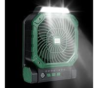 Ventilateur Solaire Extérieur avec minuterie, 4 vitesses, éclairage LED et