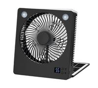 Ventilateur solaire interactif, ventilateur portable de refroidissement, appareil pliable rechargeable, procédures silencieuses à 3 vitesses, système à énergie solaire pour camping en plein air, kits