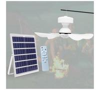 Ventilateur Solaire LED Ventilateur de Plafond Portable Réglable Trois Couleurs Deux dn Un Ventilateur + Ventilateur Multifonctionnel À Double Usage avec Télécommande Peut Être Utilisé pour L'éclairag
