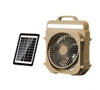 Ventilateur solaire portable rechargeable à 5 vitesses pour USB C Compact | Panneau solaire + pour USB-C, 5 vitesses, 23 cm, idéal pour les voyages
