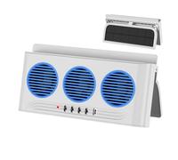 Ventilateur Solaire pour Voiture - Purificateur d'air avec trois sorties et éclairage rafraîchisseur - Ventilateur de Véhicule - Pour Fourgon Camion Poids Lourd Caravane SUV Daily Driving Road Trip