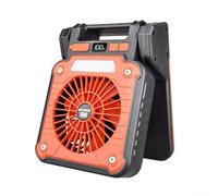 Ventilateur solaire rechargeable de camping, USB, ventilateur de refroidissement à énergie solaire avec inclinaison réglable à 90°, lumière LED, capacité de banque d'alimentation pour camping