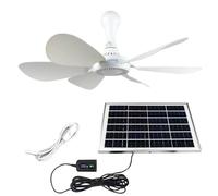 Ventilateur Solaire USB Petit Ventilateur de Plafond Extérieur 6 Pales de Ventilateur Enfichables ABS Ventilateur de Camping 5-10 Mètres Carrés Ventilateur Solaire 6/10 W for Extérieur Dortoir Apparte