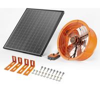 Ventilateur solaire VEVOR, 400 x 150 mm, ventilateur solaire, ventilateur d'extraction de grenier, grille extérieure, débit d'air de 1300 CFM, pour pignons, toits, garages, ateliers