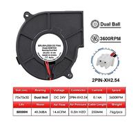 Ventilateur Soufflant, 2 pièces LOT DC 5V 12V 24V USB 2Pin 75mm 75x30mm 7530 ventilateur centrifuge de refroidissement à flux d'air 7cm 70mm radiateur Turbo(24V DUAL BALL 2PIN_NO RGB)