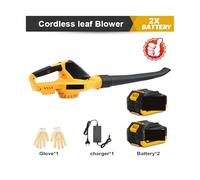 Ventilateur soufflant, 20V Electric Blower， Speed Adjustable Powerful 5000W Cordless Leaf Blower， Household Blowing Dust Blowing Snow Power Tools Silencieux(with 2 Battery)