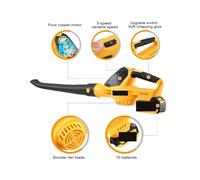 Ventilateur soufflant, 20V Electric Blower， Speed Adjustable Powerful 5000W Cordless Leaf Blower， Household Blowing Dust Blowing Snow Power Tools Silencieux(No Battery)