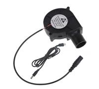 Ventilateur soufflant, Mini Ventilateur Turbo 5 V, Ventilateur centrifuge Portable avec contrôleur de Vitesse 2500 TR/Min, Ventilateur de Cuisson for Barbecue Silencieux(2)