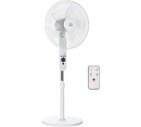 HOMCOM Ventilateur sur pied puissant 45 W, réglable 110–124 cm, télécommande, 3 vitesses, blanc