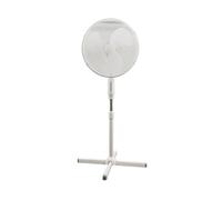 Ventilateur sur pied 40 cm, 3 vitesses + oscillation, réglable en hauteur, blanc, 40 W