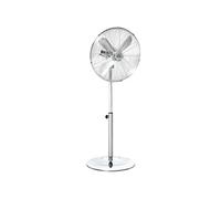Ventilateur sur pied 50W 3 vitesses oscillant inclinable hauteur réglable 87-120 cm design métal argenté