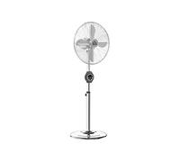 HOMCOM Ventilateur sur pied puissant 50 W, ventilateur réglable en hauteur 120-135 cm, 3 vitesses, oscillation 75°, minuterie 7,5H, télécommande, mode veille, pour bureau et chambre, argent