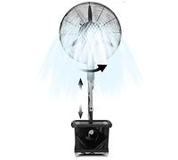 Ventilateur sur pied brumisateur industriel noir, hauteur réglable, 3 modes de ventilation, oscillation à 90°, pour l'extérieur(Fan blade750mm,One Color)