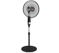 Ventilateur sur pied puissant - HOMCOM - réglable en hauteur - télécommande, 3 vitesses, oscillation et minuterie - noir