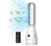 Ventilateur sur pied sans pales télécommande,Ventilateur tour, minuterie 9 h, affichage à bouton-poussoir, 8 vitesses-60cm