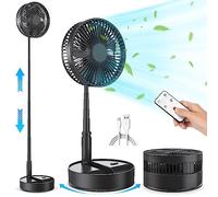 Ventilateur sur Pied Silencieux - 8" Ventilateur Télécommande avec Oscillation Ventilateur Rechargeable de 7200mAh avec USB-C Ventilateur Portable de Sol pour Chambre Bureau Camping Voyage