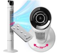 Ventilateur - TECTAKE - Ventilateur colonne 110 cm 3 fonctions et 3 vitesses 40 W avec télécommande - Blanc