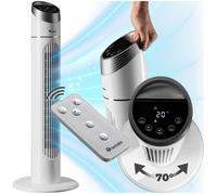 Ventilateur - TECTAKE - Ventilateur colonne en plastique ABS 90 cm de hauteur avec 3 modes et 3 vitesses - Blanc