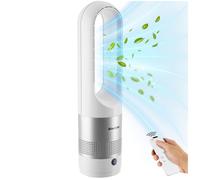 TecTake® Ventilateur Colonne Ventilateur Silencieux & Oscillant 80°, 8 Vitesses Minuterie avec Télécommande Ecran LED Ventilateur portable pour Bureau Chambre Salon Maison - Blanc