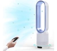Ventilateur tour 2 en 1 très silencieux et purificateur d'air, sur pied, télécommande, minuterie, avec télécommande, refroidisseur d'ambiance oscillant, silencieux (bleu)
