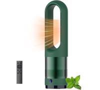 Ventilateur Tour Chaud Et Froid De 18 Pouces Avec Purificateur D'air, Ventilateur Portable Sans Pale Oscillant à 80 °, 8 Vitesses, Minuterie 8h, Ventilateurs Debout à Circulation D'air Télécomm green