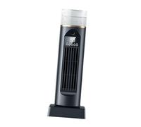 Ventilateur tour de bureau avec humidificateur, large sortie d'air, ventilateur de table puissant sans pales pour le bureau, le sommeil - Noir