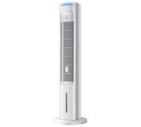 Ventilateur tour de climatisation qui souffle de l'air froid avec oscillation à 80°, 3 vitesses, blocs de glace, réservoir d'eau amovible de 4 L, minuterie 12 h, fonction arôme, contrôle tactile pour