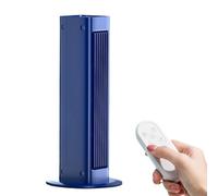 Ventilateur tour de climatisation sans pales avec télécommande pour usage domestique, 3 vitesses réglables, design compact et mode balayage automatique du vent (bleu)