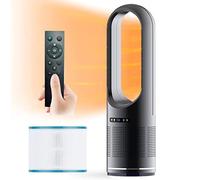 Ventilateur Tour Moderne Chaud et Froid avec Filtre, Grand Ventilateur Domestique sans pales, Chauffage 2000 W, 8 Vitesses, minuterie 8 h, écran LED, purificateur d'air oscillant à