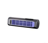 Ventilateur tour mural sans pale, rechargeable par USB, silencieux, sans perçage, ventilateur de bureau ou mural avec 3 vitesses pour chambre à coucher, bureau, dortoir, refroidissement portable (gris