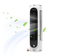 Ventilateur Tour,Petit Ventilateur Sans Pale Portatif Bureau - Circulateur d'Air Portable 3 Vitesses Alimentation Par Batterie Rafraîchissement Pour Bureau Intérieur Cuisine Vacances Camping Extérieur