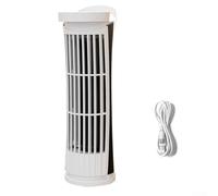 Ventilateur tour sans pales avec lame sûre, alimenté par USB avec vitesses de vent réglables et lumières LED pour une utilisation à la maison et au bureau (blanc)