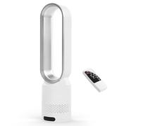 Ventilateur tour silencieux de 30 dB et purificateur d'air, ventilateur sans rotor, ventilateur colonne avec télécommande, 8 vitesses et minuterie, ventilateur oscillant à 90° pour chambre et bureau