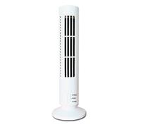 Ventilateur tour USB sans pales, oscillant, puissant, 2 vitesses, réglable, pour bureau, maison, léger, compact, matériau ABS, 12,99 pouces (Blanc)