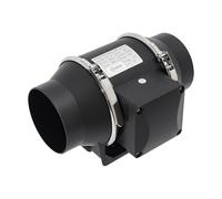 Ventilateur tubulaire, 100 mm, noir, 220 m³/h, avec moteur EC, économe en énergie et 35 dB(A), silencieux, étanche IPX2, pour cave, garage, cuisine, salle de bain, serre - Kit de montage + prise
