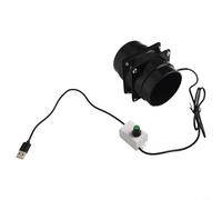 Ventilateur tubulaire avec réglage de la vitesse en continu, silencieux, 5 W, USB 5 V, pour hangars, garages et pièces à vivre, boîtier en plastique avec bobine en cuivre, 10,5 × 8 × 6,5 cm