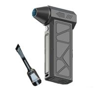 Ventilateur turbo à main, moteur sans balais 130 000 tr/min, 4 vitesses réglables, ventilateur violent avec kit de collecte, rechargeable USB-C 4000 mAh pour voiture, maison, extérieur, noir