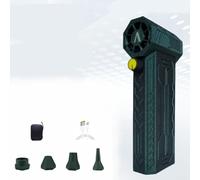 Ventilateur turbo portable, avec buses, souffleur électrique 110 000 tr/min, ventilateur turbo violent sans balais pour feuilles propres (vert étoile)