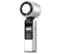 Ventilateur turbo portable avec refroidisseur de glace, 4000 mAh, USB, haute vitesse, avec écran LED, 100 vitesses réglables, pliable, mini ventilateur personnel rechargeable avec lampe de poche