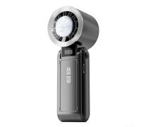 Ventilateur turbo portable rechargeable, ventilateur pliable haute vitesse 3600 mAh équipé d'un écran d'affichage LED et d'un réglage de 100 niveaux, puissant ventilateur de batterie pour extérieur