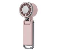 Ventilateur Turbo Portatif à Main avec Refroidissement par Glace et Écran LED, Ventilateur Personnel Silencieux 5 Vitesses, Batterie Rechargeable 4000mAh, Pliable pour l'Extérieur, Voyages, Camping