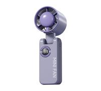 Ventilateur Turbo Portatif à Main, Rechargeable, Avec Affichage Numérique, Vitesse Ajustable jusqu'à 199, Soufflante Puissante de Taille Compacte pour Voyage, Extérieur, Maison, Bureau et Déplacements